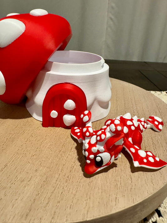 Mushroom Dragon Egg with Baby Dragon