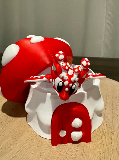 Mushroom Dragon Egg with Baby Dragon