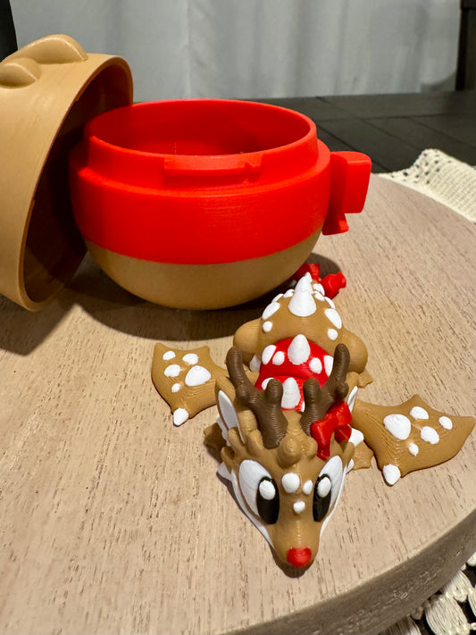 Reindeer Dragon Egg with Baby Dragon